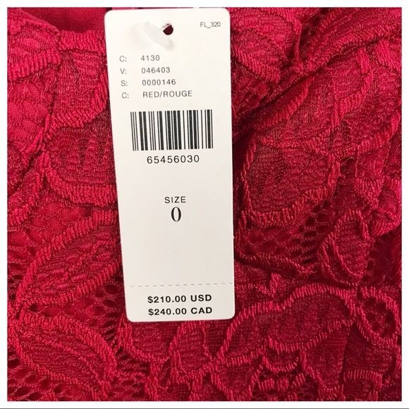 Anthropologie Hutch Seamed Lace Midi Dress in Red Size 0