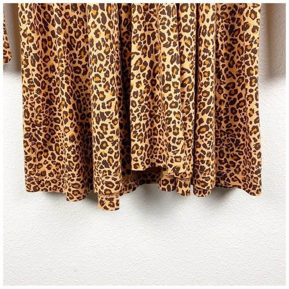 Anthropologie Daily Practice Square Neck Leopard Print Mini Dress Size Small