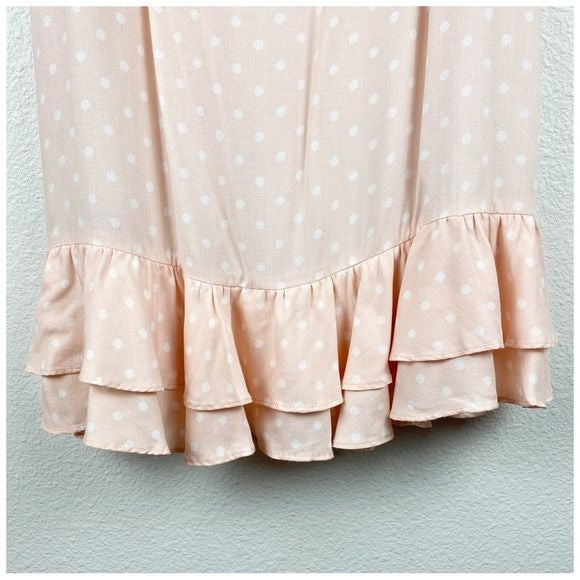 Wayf Pink Polka Dot Dress Size Medium