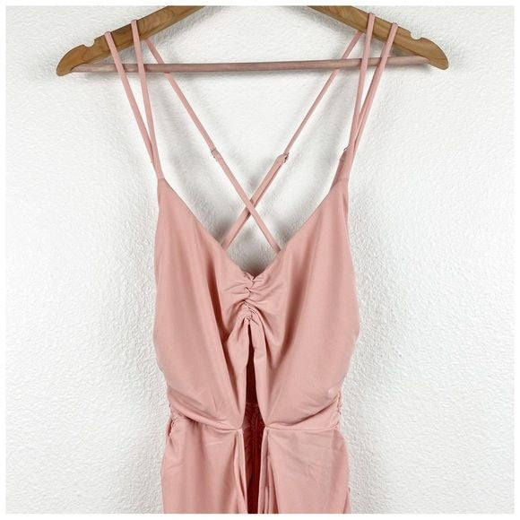 NWT Michael Costello X Revolve Kara Midi Dress in Light Mauve Size Small