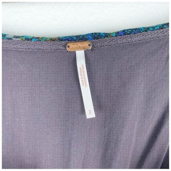 Free People Saturday Sun Mini Skirt in Black Multi Size 2