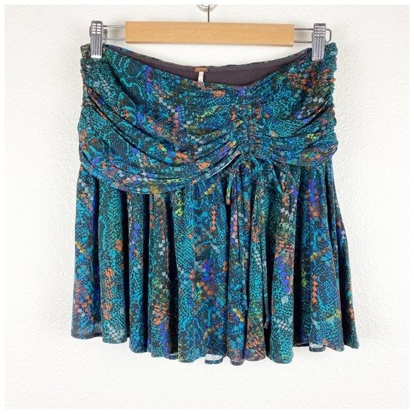Free People Saturday Sun Mini Skirt in Black Multi Size 2