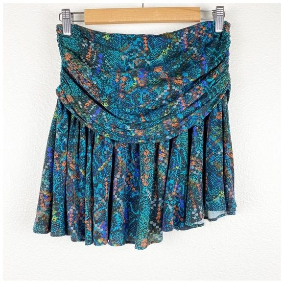 Free People Saturday Sun Mini Skirt in Black Multi Size 2