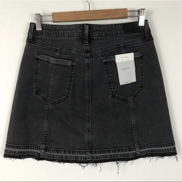 Hidden Jeans NWT Distressed Button Up Denim Mini Skirt Size Large