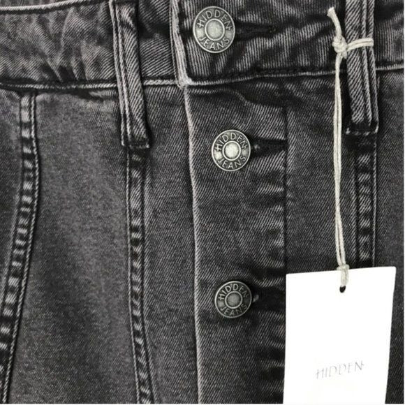 Hidden Jeans NWT Distressed Button Up Denim Mini Skirt Size Large