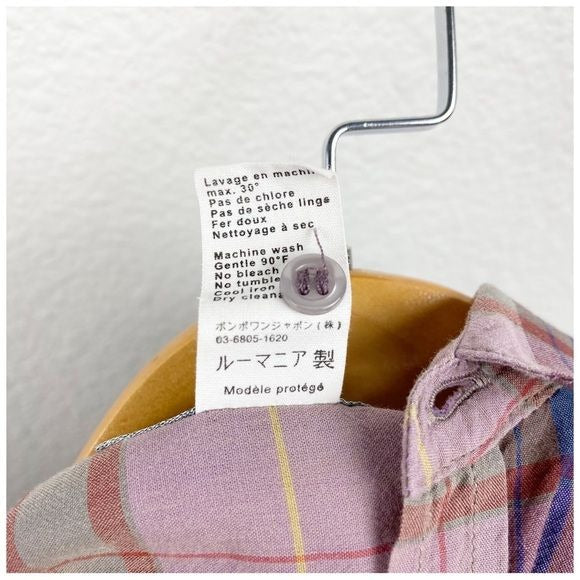 Bonpoint Purple Plaid Button Down Size 6