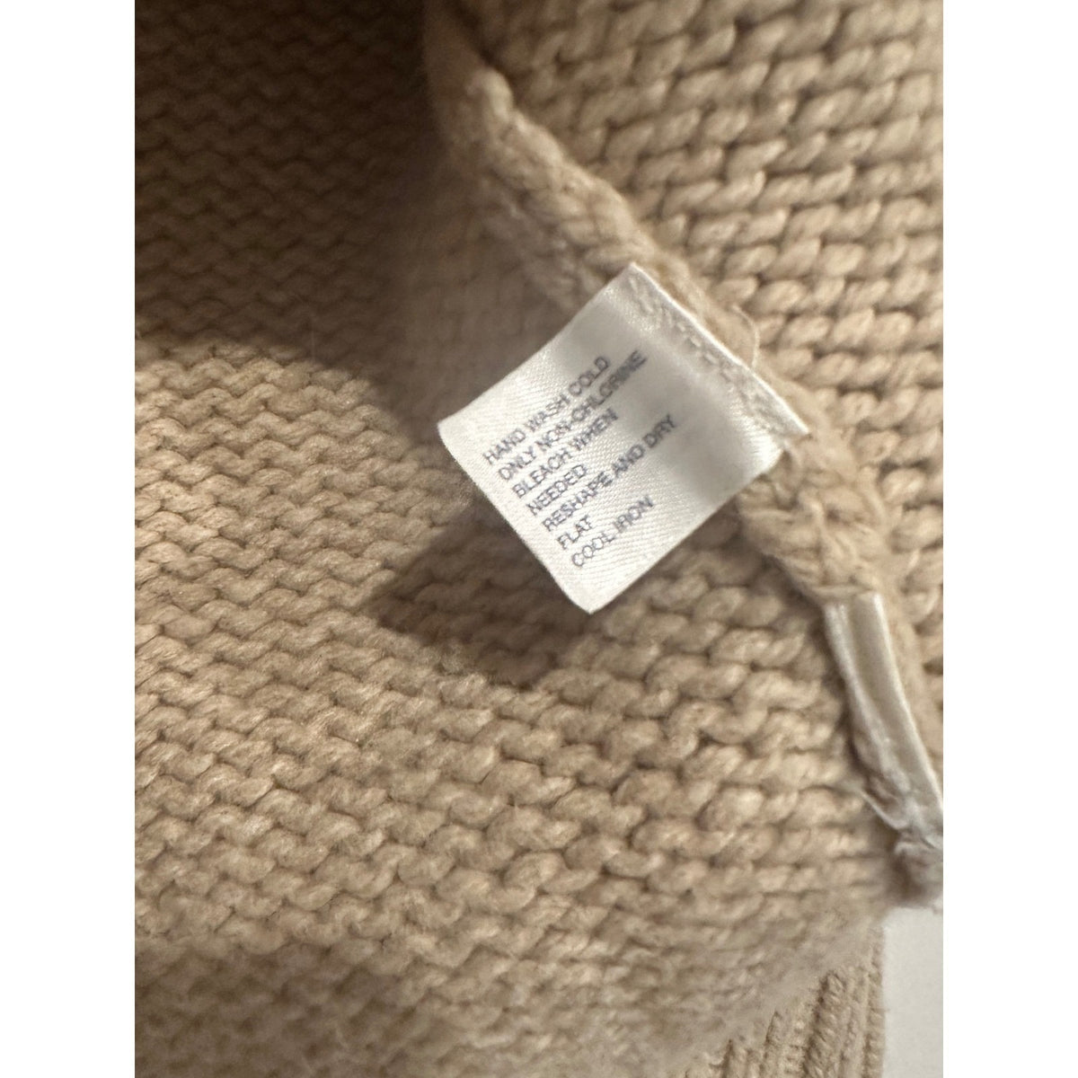 Gap Y2K Chunky Tan Wool Blend Knit Flare Sleeve Sweater - Medium