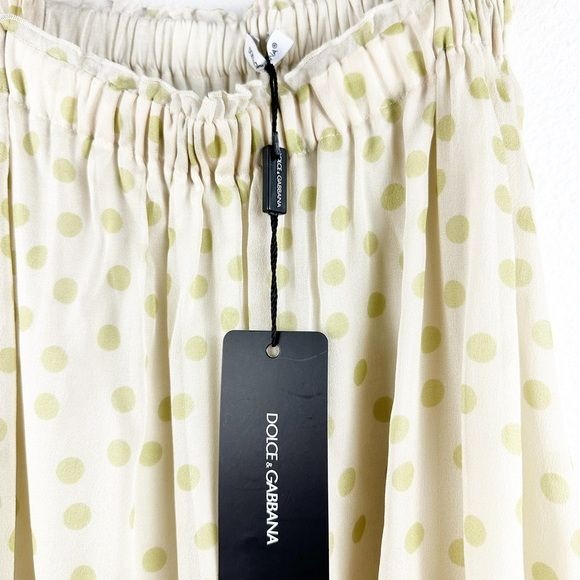 Dolce & Gabbana NWT Yellow with Green Polka Dots Dress Size 3