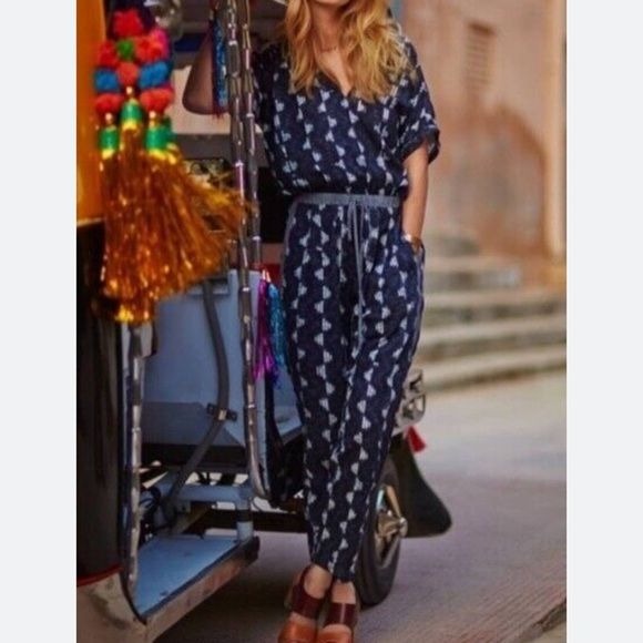 Velvet by Graham & Spencer Indian Challis Cady Jumpsuit in Multi Size Small