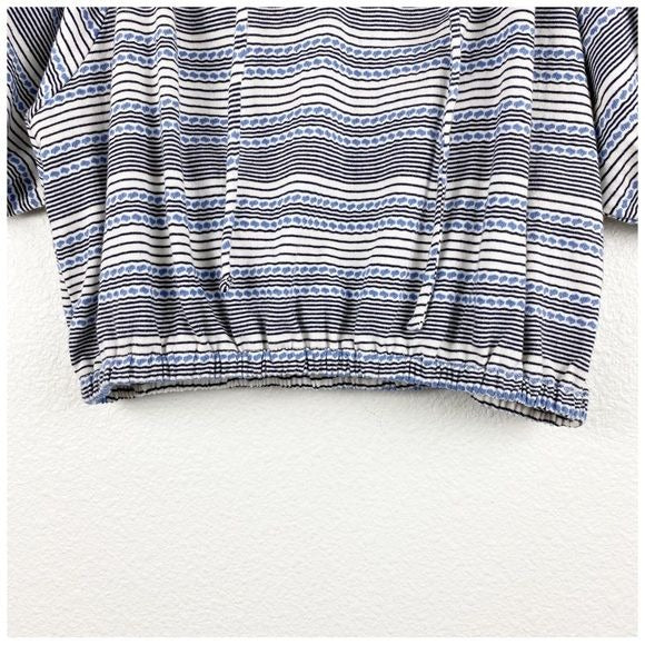 Madewell Jacquard Keyhole Crop Top in Stripe Size Small