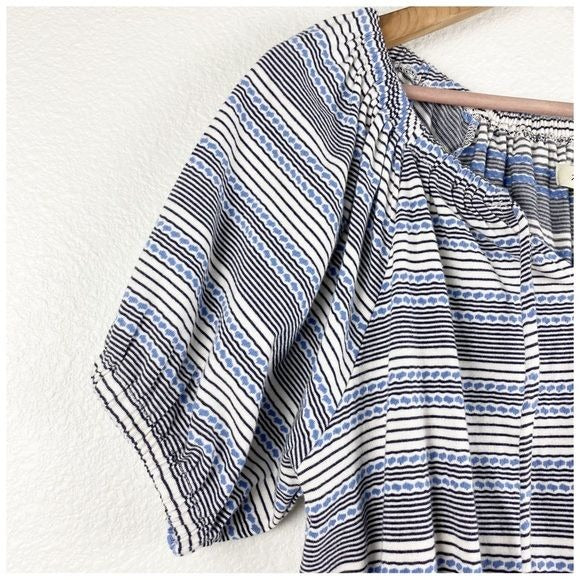 Madewell Jacquard Keyhole Crop Top in Stripe Size Small