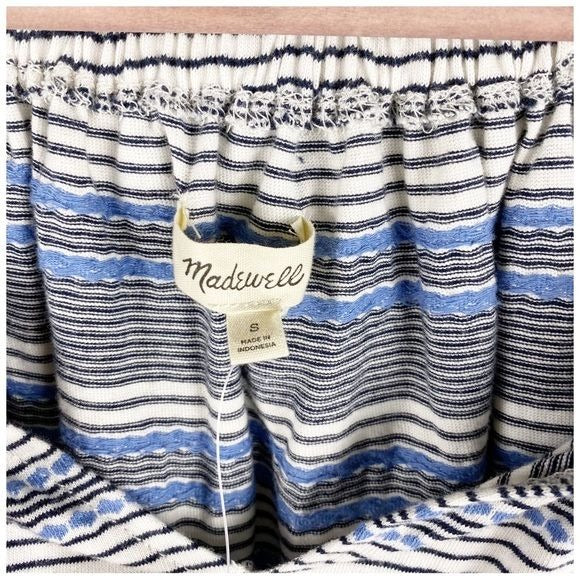 Madewell Jacquard Keyhole Crop Top in Stripe Size Small