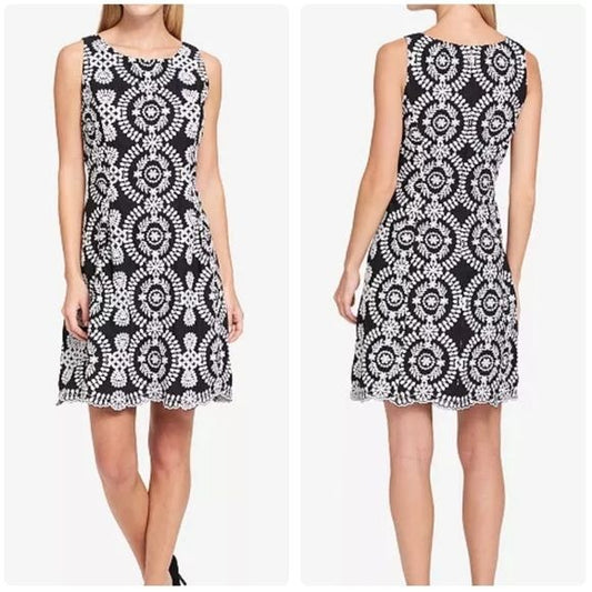 Tommy Hilfiger Embroidered Fit & Flare Dress Size 6