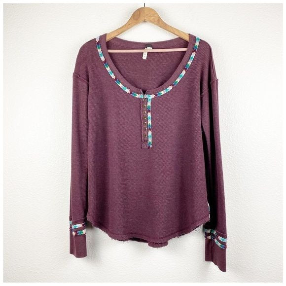 Free People Rainbow Thermal Long Sleeve Size Medium