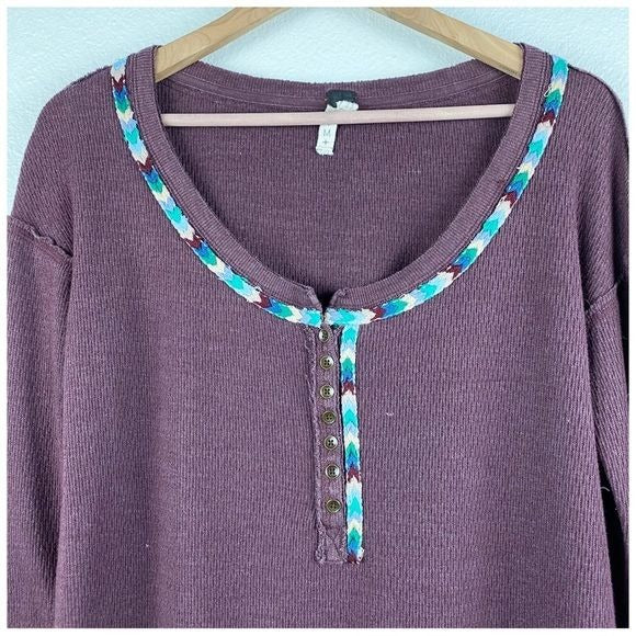 Free People Rainbow Thermal Long Sleeve Size Medium