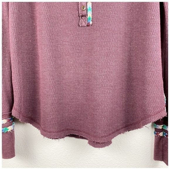 Free People Rainbow Thermal Long Sleeve Size Medium