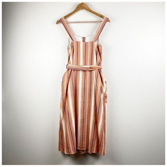 Lost + Wander Pleasure Harbor Orange Striped Midi Dress Size XS