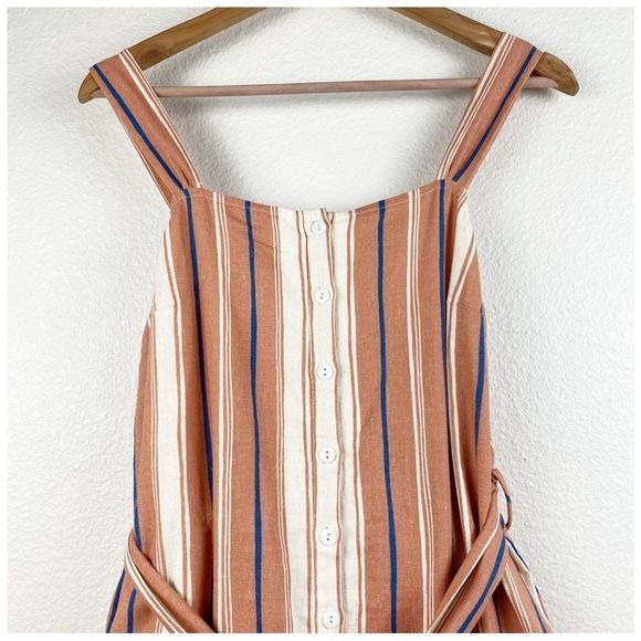 Lost + Wander Pleasure Harbor Orange Striped Midi Dress Size XS