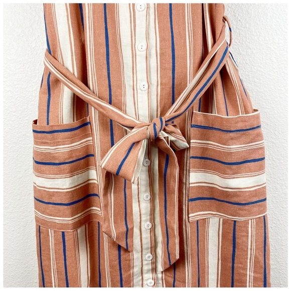 Lost + Wander Pleasure Harbor Orange Striped Midi Dress Size XS
