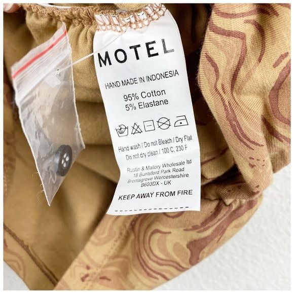 $$ Motel NWT Aeliran Mini Dress in Fluid Marbling Brown Size Medium