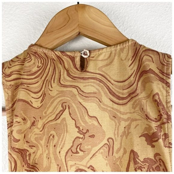 $$ Motel NWT Aeliran Mini Dress in Fluid Marbling Brown Size Medium