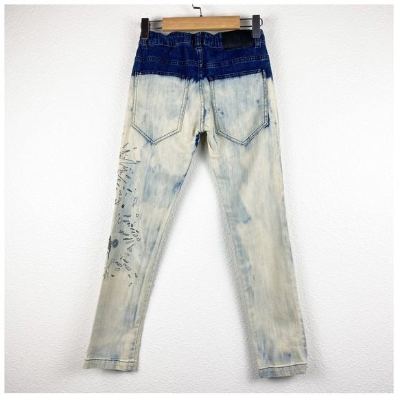 Young Versace Bleached Printed Jeans Size XXS