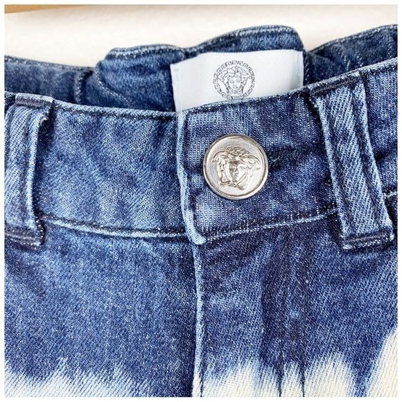 Young Versace Bleached Printed Jeans Size XXS