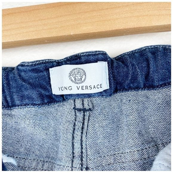 Young Versace Bleached Printed Jeans Size XXS