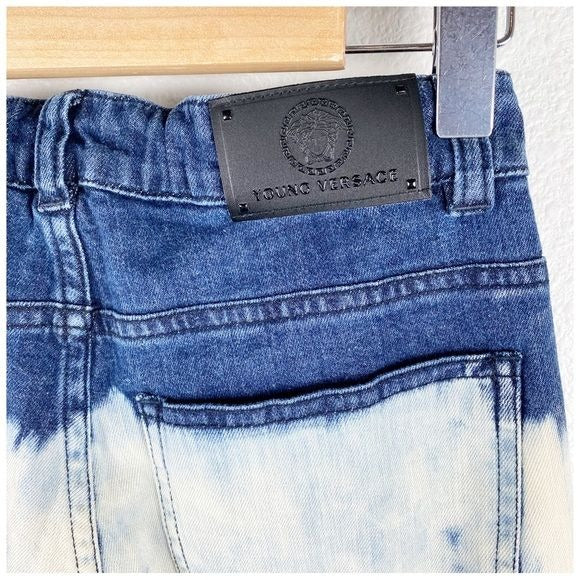 Young Versace Bleached Printed Jeans Size XXS