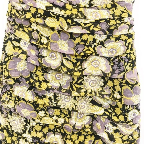 Zara NWT Floral Tiered One Shoulder Mini Dress Size XS