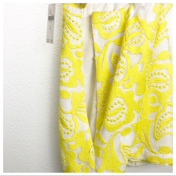 NWT Anthropologie Maeve Strappy Lace Mini Dress in Yellow Size 10