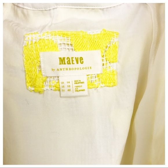 NWT Anthropologie Maeve Strappy Lace Mini Dress in Yellow Size 10