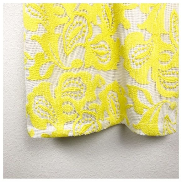 NWT Anthropologie Maeve Strappy Lace Mini Dress in Yellow Size 10