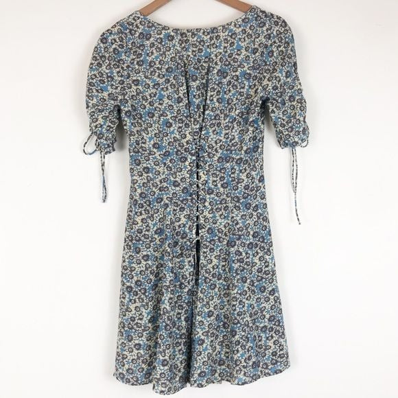 Free People Laced Up Mini Dress in Ivory Combo Size XS