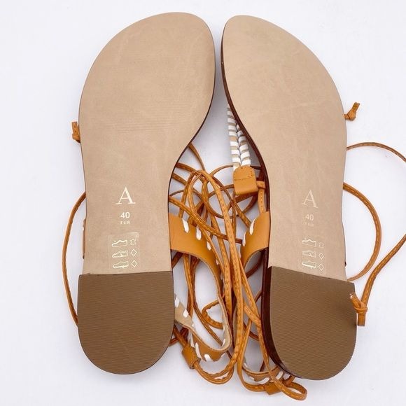 Anthropologie Tie Up Thong Sandals in Cedar/EU Size 40 US 9