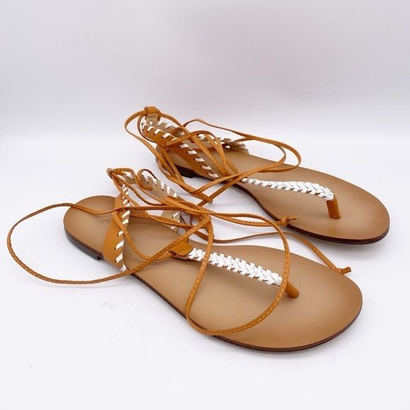 Anthropologie Tie Up Thong Sandals in Cedar/EU Size 40 US 9