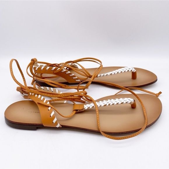 Anthropologie Tie Up Thong Sandals in Cedar/EU Size 40 US 9