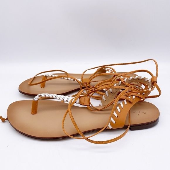 Anthropologie Tie Up Thong Sandals in Cedar/EU Size 40 US 9