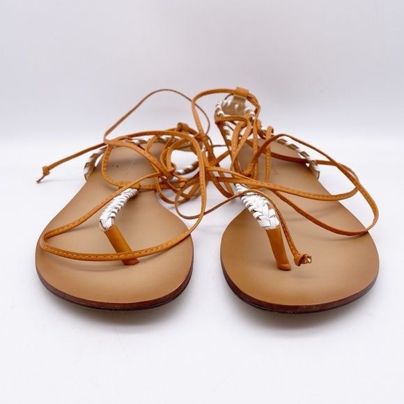 Anthropologie Tie Up Thong Sandals in Cedar/EU Size 40 US 9
