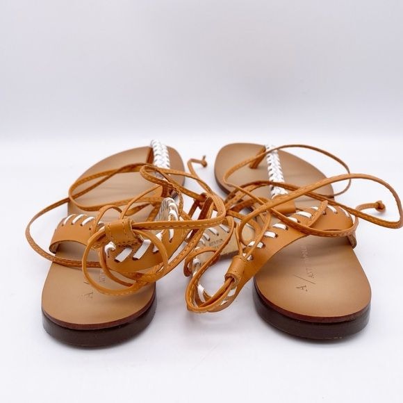 Anthropologie Tie Up Thong Sandals in Cedar/EU Size 40 US 9