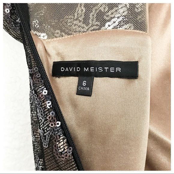 David Meister Sequin Detail Dress Size 6