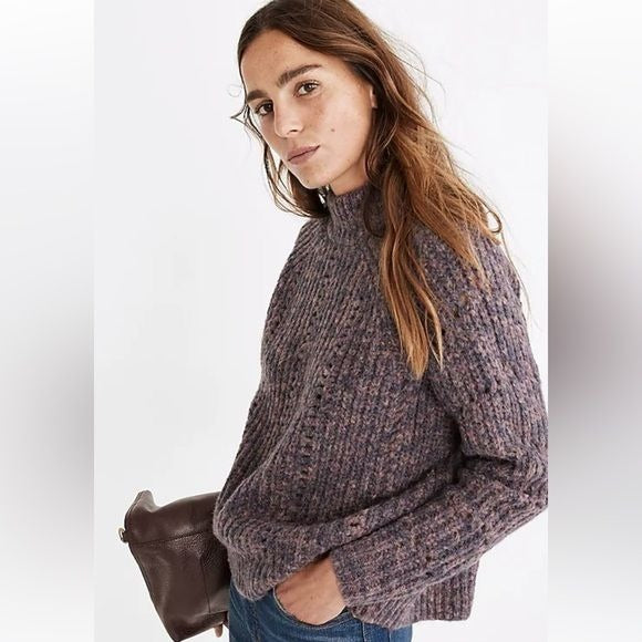 Madewell Pointelle Mockneck Pullover Sweater Size XXS