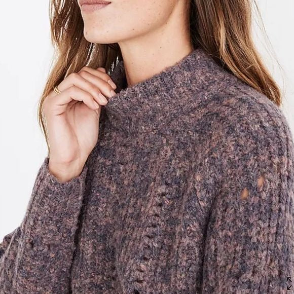 Madewell Pointelle Mockneck Pullover Sweater Size XXS