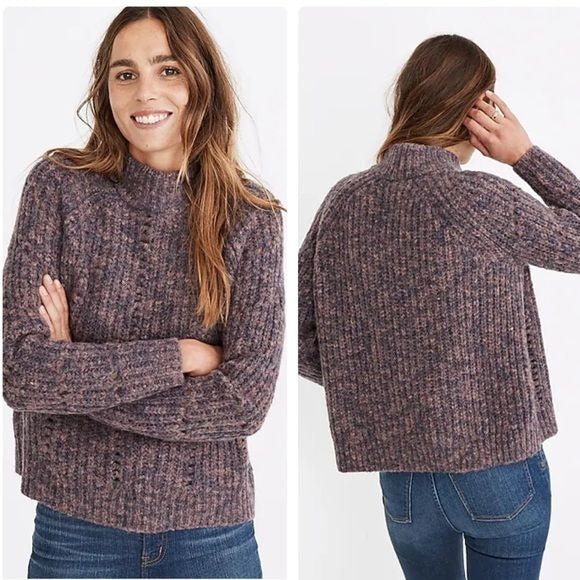 Madewell Pointelle Mockneck Pullover Sweater Size XXS
