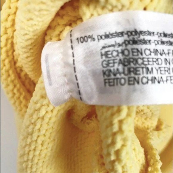 Zara NWT Yellow Knit Polo Dress with Cutwork Detail Size Small