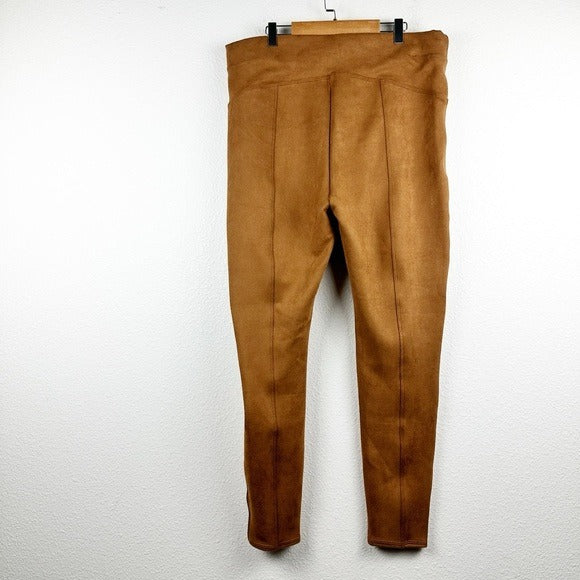 NWT Spanx Faux Suede Leggings in Rich Caramel Size 1X