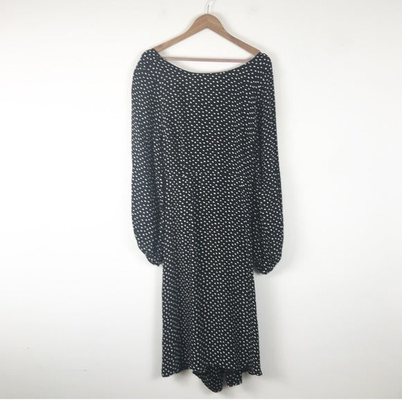 Anthropologie Eva Polka Dot Midi Dress Size 8
