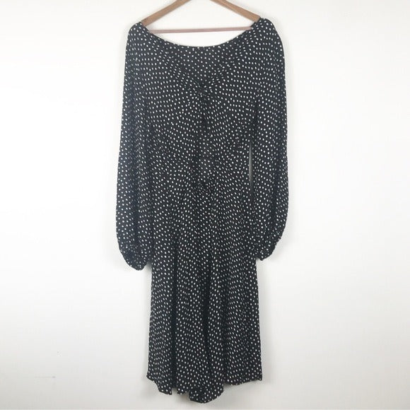 Anthropologie Eva Polka Dot Midi Dress Size 8