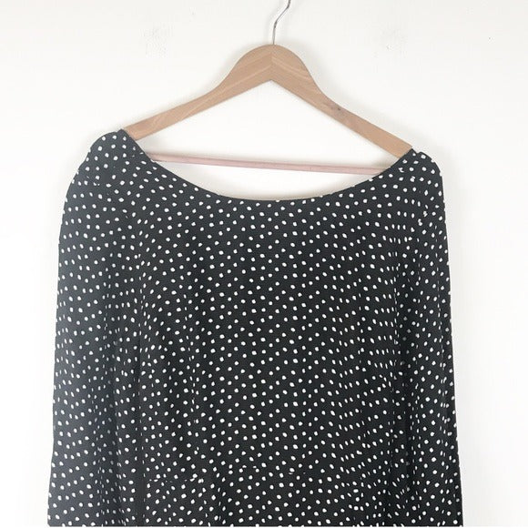 Anthropologie Eva Polka Dot Midi Dress Size 8