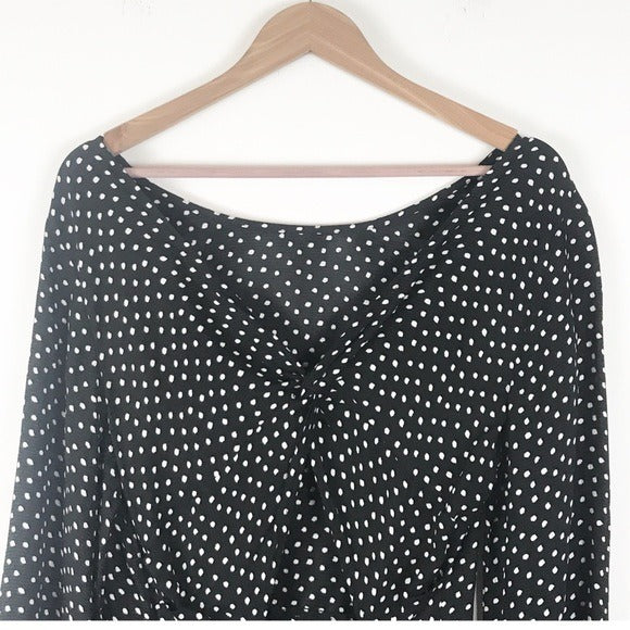 Anthropologie Eva Polka Dot Midi Dress Size 8